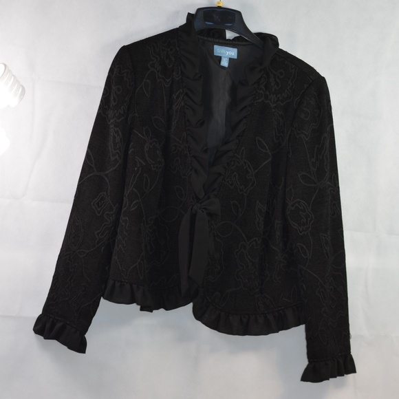 Black Jacket with Frills SZ L Tres You - Picture 3 of 9